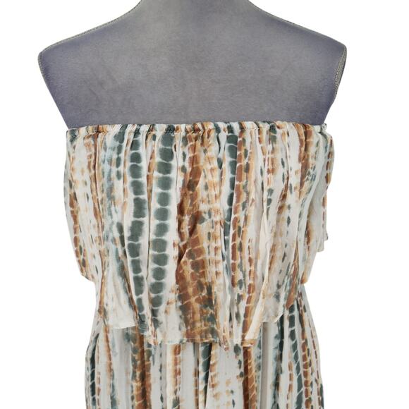 Free People Jumpsuit Womens Small Smocked Strapless Ruffled Wide Leg Hipster - Picture 8 of 15